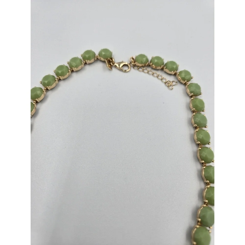 Banana Republic Necklace Gold Tone Sage Mint Green‎ Beaded with box